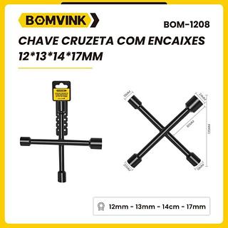 CHAVE CRUZETA COM ENCAIXES 12*13*14*17MM BOMVINK