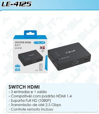 SPLITTER HDMI 3*1 HD 1080P IT-BLUE