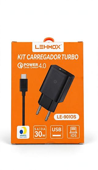 KIT CARREGADOR TURBO 30W SAIDA LEHMOX