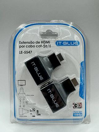 EXTENSAO DE HDMI POR CABO CAT-5E/6 IT-BLUE