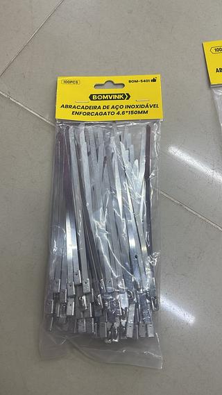 ABRACADEIRA DE AÇO INOXIDÁVEL ENFORCAGATO 4.6*150MM BOMVINK
