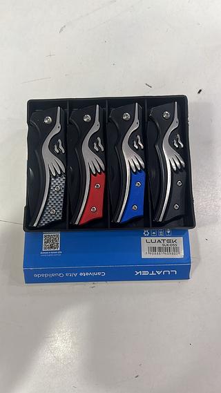 CANIVETE ALTA QUALIDADE AÇO INOXIDAVEL COM 4PÇS LUATEK (15.5CM)