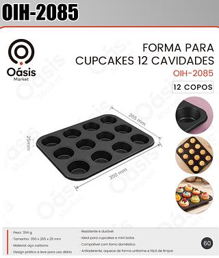 FORMA PARA CUPCAKES 12 CAVIDADES OASIS MARKET