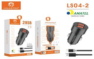 CARREGADOR VEICULAR 4.8A 2USB HMASTON
