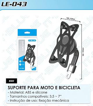 SUPORTE UNIVERSAL PARA CELULAR E MOTO IT-BLUE