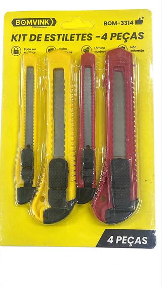 KIT DE ESTILETES - 4 PEÇAS BOMVINK