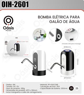 BOMBA ELETRICA PARA GALAO DE AGUA OASIS MARKET