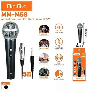 MICROFONE COM FIO PROFISSIONAL 5M MINIMEN