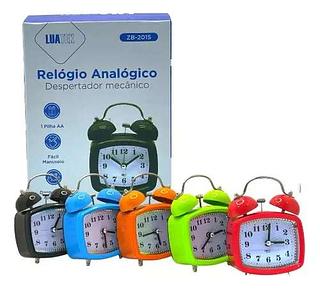 RELOGIO ANALOGICO DESPERTADOR MECANICO LUATEK