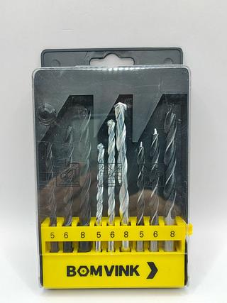 JOGO DE BROCAS 9 PEÇAS ALVENARIA AÇO METAL MADEIRA BOMVINK