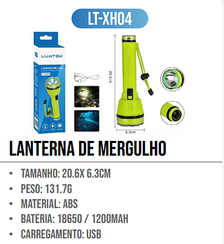 LANTERNA DE MERGULHO LUATEK