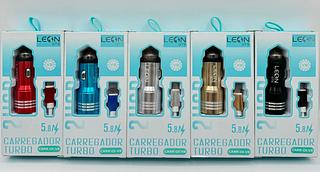 CARREGADOR TURBO VEICULAR 2USB 5.8A LEON GTS