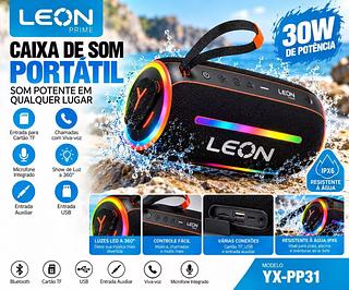 CAIXA DE SOM PORTATIL 30W IPX6 LEON PRIME