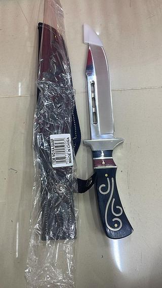 FACA TÁTICA UTILITÁRIA CABO DE MADEIRA MONOBLOCO MADEIRA/PRATA LUATEK