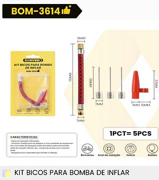 KIT DE BICOS PARA BOMBA DE INFLAR BOMVINK
