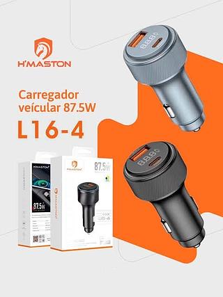 CARREGAMENTO SUPER RAPIDO PD65W+QC3.0 22,5W 87,5W H'MASTON