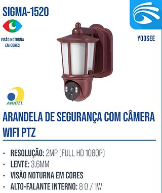 ARANDELA DE SEGURANCA COM CAMERA WIFI PTZ IP AITEK