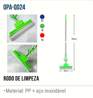RODO DE LIMPEZA MATERIAL PP+AÇO INOXIDAVEL OPAPRO