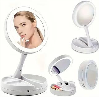 ESPELHO PARA MAQUIAGEM DUPLA FACE LED LENTE DE AUMENTO DE 10X ONISTEK