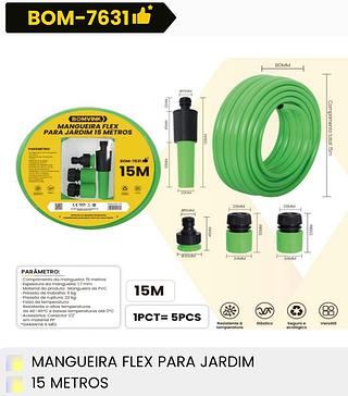 MANGUEIRA FLEX PARA JARDIM 15 METROS BOMVINK