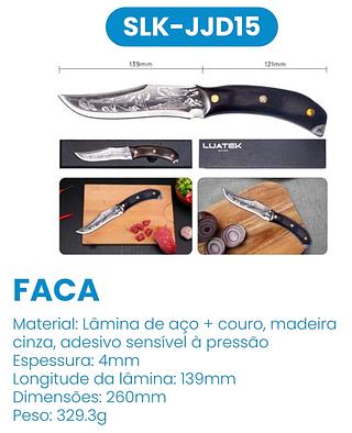 FACA LAMINA DE ACO+COURO,MADEIRA CINZA,ADESIVO SENSIVEL A PRESSAO LUATEK