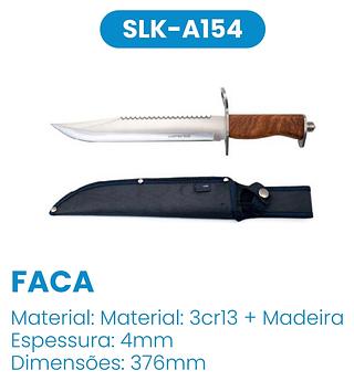 FACA LISA C/ SERRILHADO 38CM SOBREVIVÊNCIA QUBERA-VIDRO LUATEK