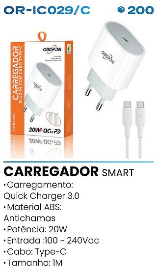 CARREGADOR RAPIDO PLUG-IN COM CABO LIGHTNING OBERON
