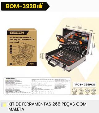 KIT DE FERRAMENTAS 266 PECAS COM MALETA BOMVINK