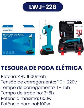 TESOURA DE PODA ELETRICA LUATEK