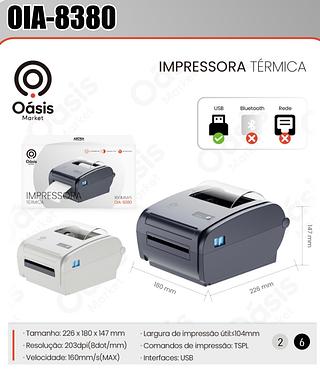 IMPRESSORA TERMICA 160MM/S COMPATIBILIDADE OASIS MARKET