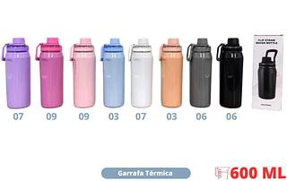 GARRAFA TERMICA 600ML FLIP STRAW WATERBO TTLE