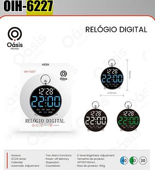 RELOGIO DIGITAL PARA PAREDE OASIS
