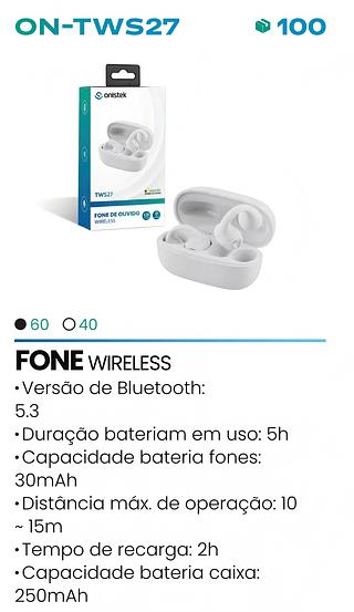 FONE DE OUVIDO WIRELESS LED ONISTEK