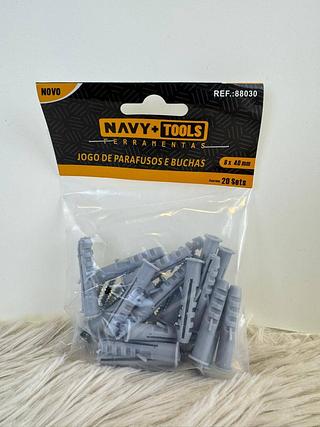 JOGO DE PARAFUSOS E BUCHAS 8X40MM NAVY+TOOLS