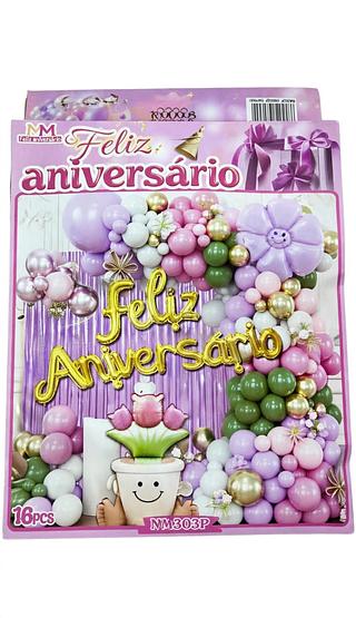 PACOTE DE BALÕES FELIZ ANIVERSARIO 58PCS MINIMEN