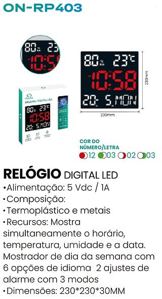 RELOGIO DIGITAL LED ONISTEK