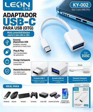 CABO OTG TYPE-C CELULAR TRANSMISSOR LEON