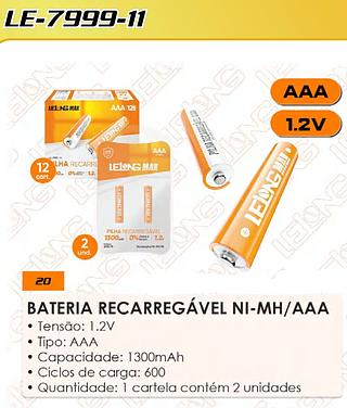 PILHA RECARREGAVEL 1.2V 1300MAH LELONG