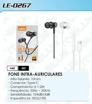 FONE DE OUVIDO TIPO C MIC HI-FI MUSIC LELONG