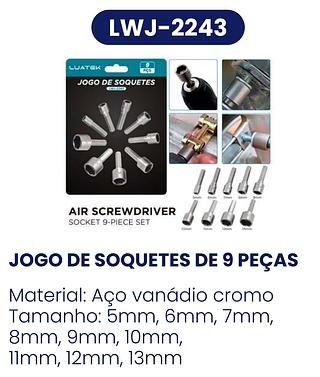 JOGO DE SOQUETES 9 PEÇAS LUATEK