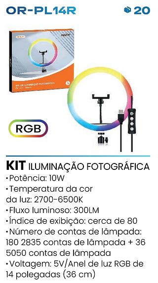 KIT DE ILUMINACAO FOTOGRAFICA PARA SMARTPHONE OBERON (COM TRIPE 2.1M)