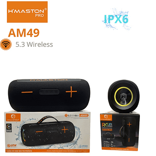 CAIXA DE SOM SEM FIO PORTÁTIL 60W 5.3 WIRELESS H'MASTON