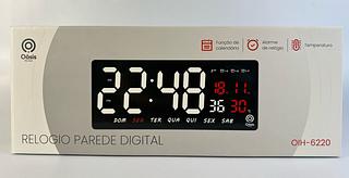RELOGIO PAREDE DIGITAL COM ALARME OÀSIS MARKET