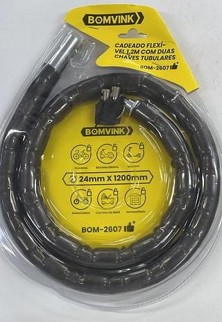 CADEADO FLEXIVEL 1.2M COM DUAS CHAVES TUBULARES BOMVINK