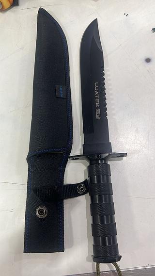 FACA GRANDE TÁTICA MILITAR RAMBO CABO DE AÇO E BUSSOLA (34.5CM)