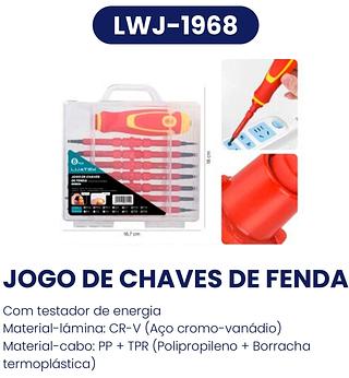 JOGO DE CHAVES DE FENDA 8PCS LUATEK