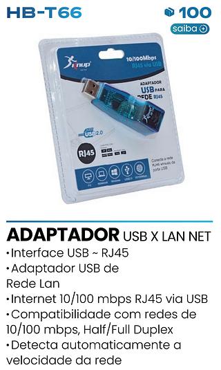 ADAPTADOR USB PARA REDE RJ45 KNUP
