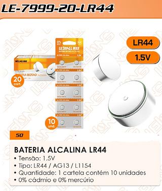 BATERIA ALCALINA LR44 LELONG MAX