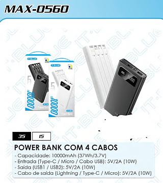 POWER BANK 10000MAH 5EM1 4 CABOS IT-BLUE