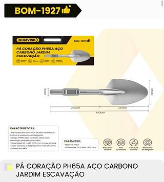 PA CORACAO PH65A ACO CARBONO JARDIM ESCAVACAO BOMVINK